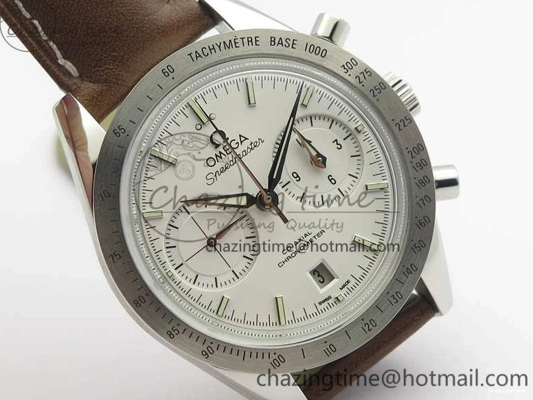 0429 Speedmaster ’57 Co-Axial OMF 1:1 Best Edition White Dial Silver Markers A9300 (Free Leather Strap) Efficient 8133